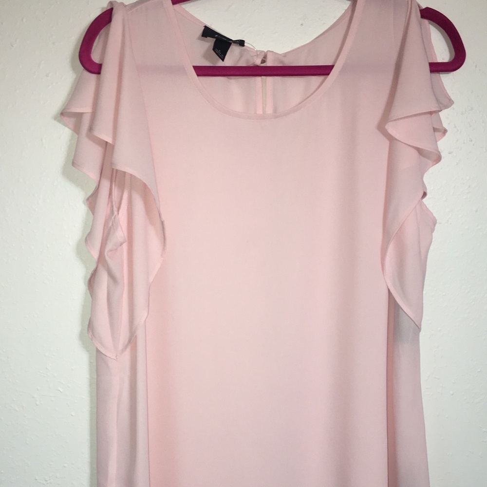 Blush pink sleeveless blouse